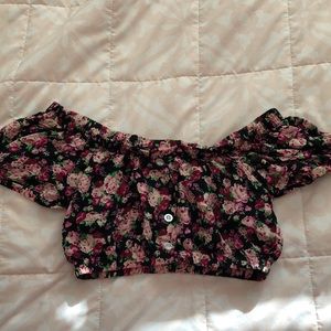 Floral peasant crop top